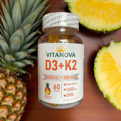 VitaNova D3+K2 Gummies – 10,000 IU Vitamin D3 + 100 mcg K2